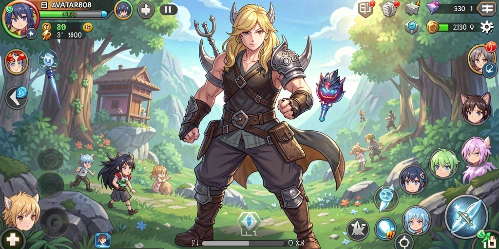 Tampilan gameplay seru dalam AVATAR808 dengan karakter anime yang menarik.