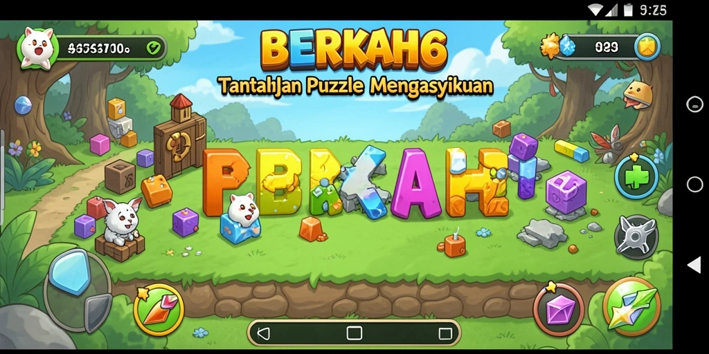 Tampilan gameplay menantang dari permainan puzzle BERKAH6.