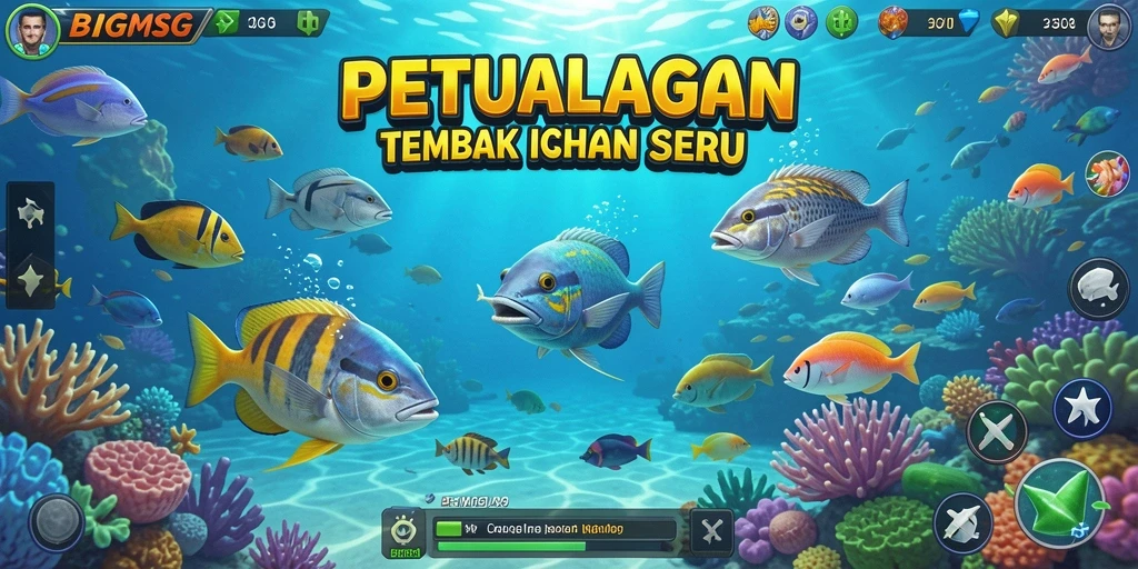 Tampilan seru saat menangkap ikan dengan senjata dalam BIGMSG.