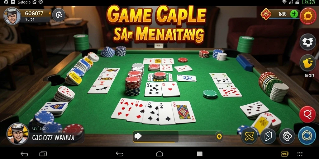 Tampilan gameplay seru GOGO77 saat bermain Gaple dengan teman.