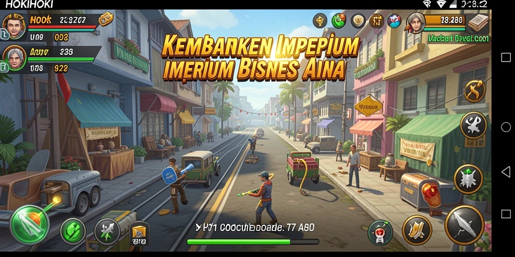 Tampilan gameplay HOKIHOKI yang menarik dalam mengelola bisnis.