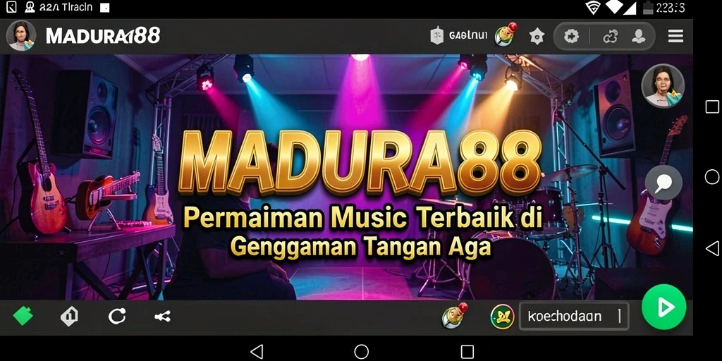 Tampilan gameplay <strong>MADURA88</strong> yang menarik dengan berbagai alat musik.