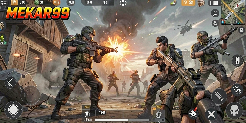Tampilan gameplay seru dari MEKAR99 dalam mode TPS.
