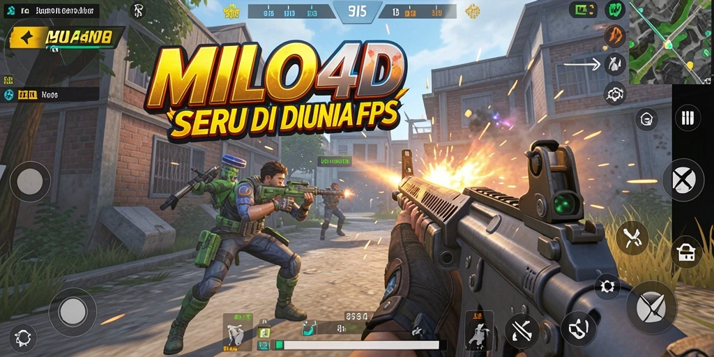 Screenshot utama MILO4D menampilkan aksi seru dalam game FPS.