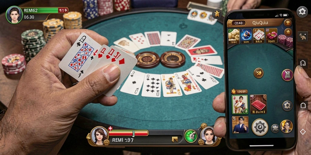 Tampilan gameplay seru dari REMI62 saat bermain QiuQiu.
