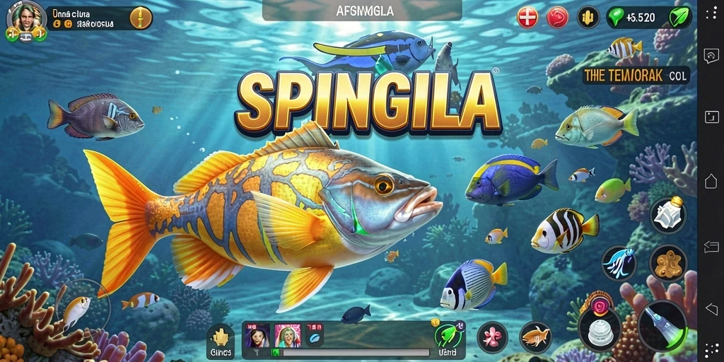 Tampilan menembak ikan yang seru dalam game SPINGILA.