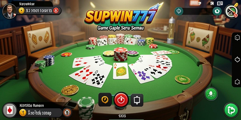 Tangkapan layar gameplay SUPWIN777 menampilkan keseruan bermain Gaple secara online.