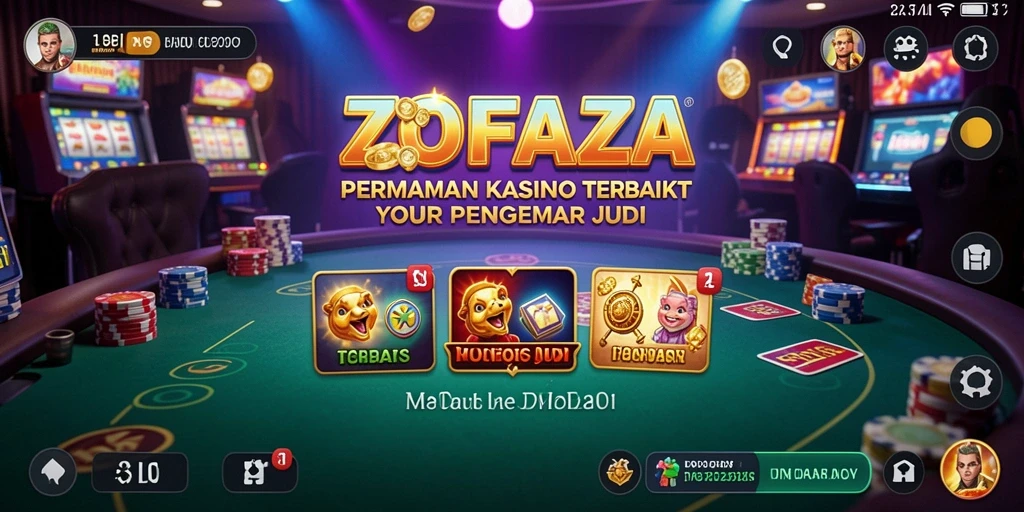 Screenshot gameplay ZOFAZA menampilkan keseruan permainan kasino.